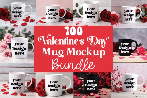 100 Valentine s Day Mug Mockup Bundle for Graphics