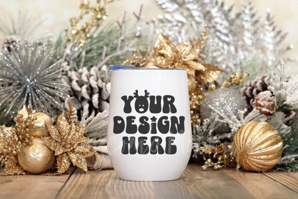 12oz White Wine Tumbler Christmas Mockup for Mugs Amp Graphics