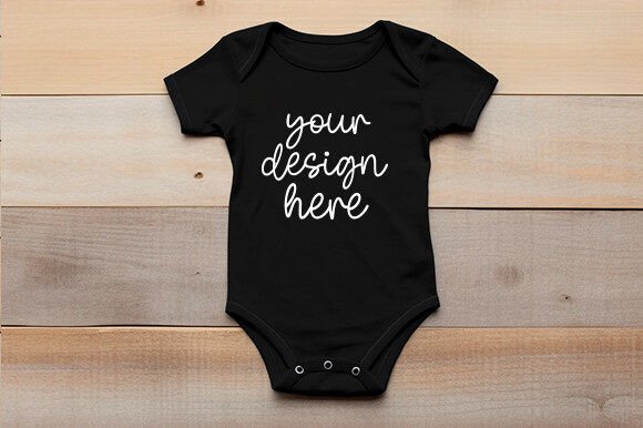 Bella Canvas 100B Black Mockup for Baby Amp Graphics