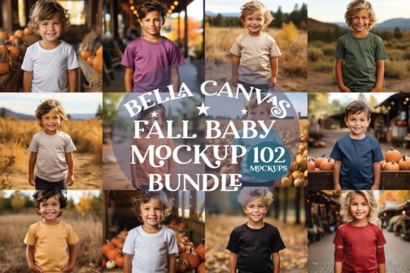 Bella Canvas Fall Baby Mockup Bundle for Baby Amp Graphics