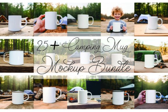 Camping Mug Mockup Bundle for Mugs Amp and Graphics
