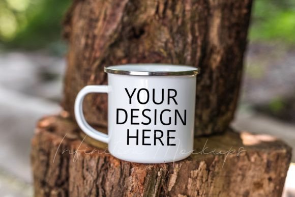 Camping Mug Mockup Enamel Mug Mock Up for Graphics and Mugs Amp