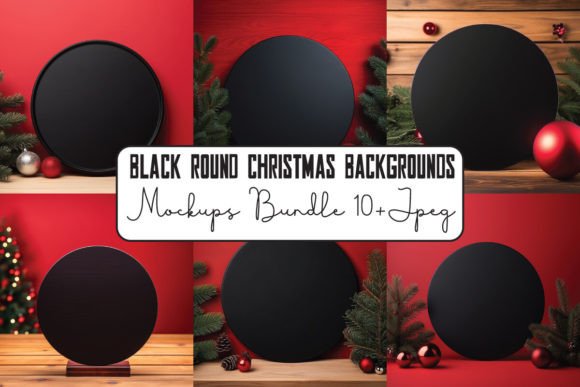 Christmas Black Round Free Mockup Bundle for Local Business Graphics