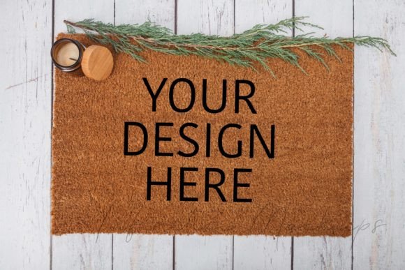 Door Mat Mockup Christmas Graphics for Festive Branding