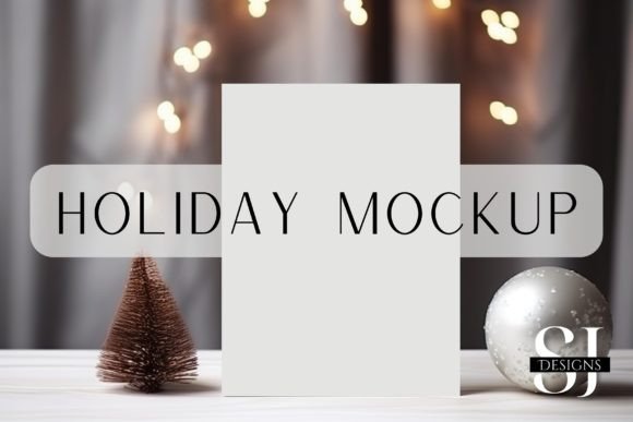 Elegant Evening Holiday Invite Mockup Graphics for Invitations Amp
