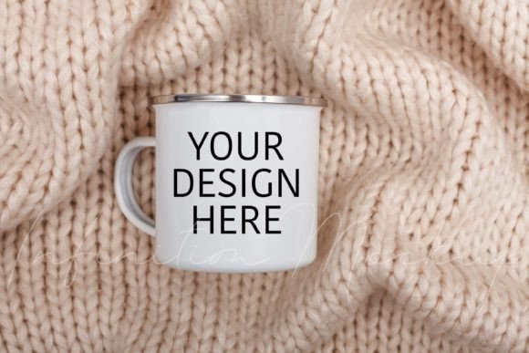 Enamel Mug Mockup Holiday Camping Mug for Graphics and Mugs Amp