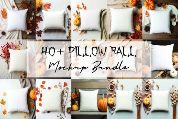 Fall Pillow Free Mockup Bundle for Graphics and Pillows Amp