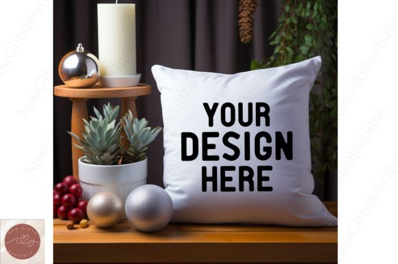 Happy New Year Pillow Mockup 27 for Graphics and Pillows Amp