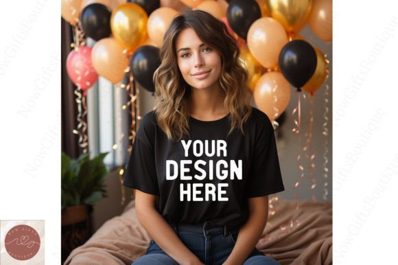 Happy New Year Woman Mockup 27 Graphics for Christmas Amp