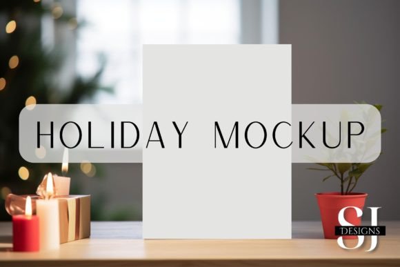 Holiday Festive Invite Mockup - Graphics for Invitations Amp