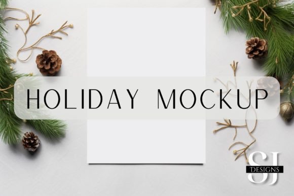Holiday Winter Invite Mockup - Graphics for Invitations Amp