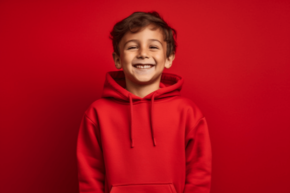 Kid Wearing Red Hoodie Mockup for Baby Amp Graphics