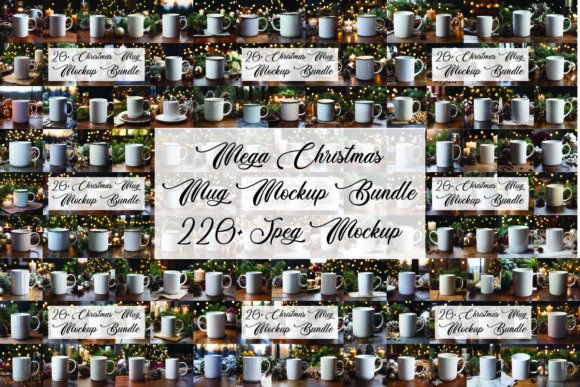 Mega Christmas Mug Mockup Bundle for Mugs Amp Graphics