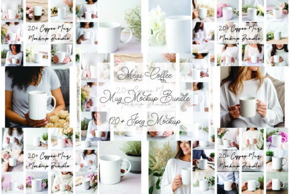 Mega Coffee Mug Mockup Bundle for Graphics and Mugs Amp