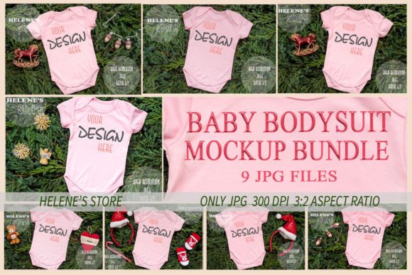 Pink Baby Bodysuit Christmas Mockup JPG Review