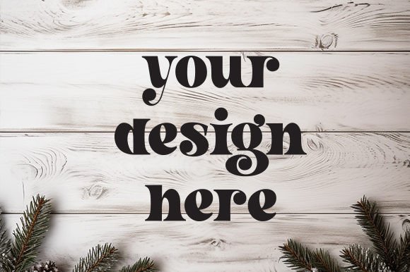 Rustic Christmas Background Mockup Flat for Branding and Graphics