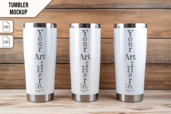 Tumbler Mockup Smart Object Template for Graphics and Mugs Amp
