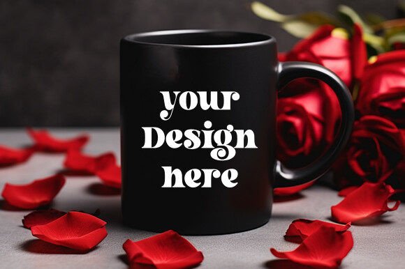 Valentine's Day Black Mug Mockup 13 for Mugs Amp Graphics