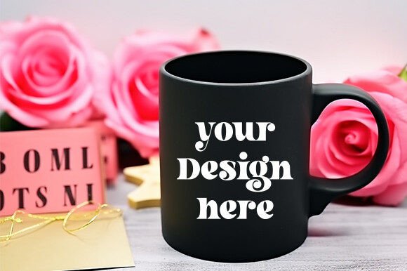 Valentine's Day Black Mug Mockup 5 for Mugs Amp Graphics