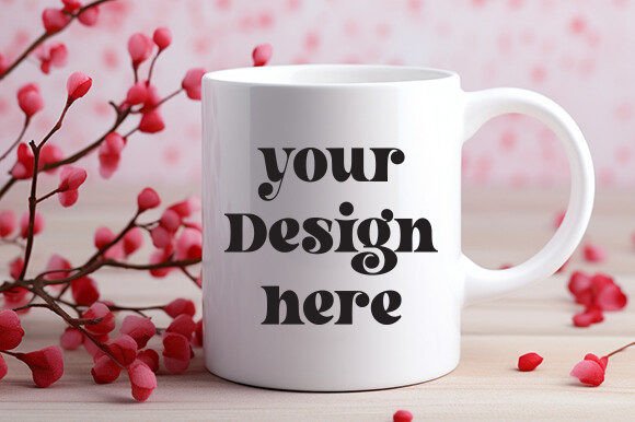 Valentine's Day White Mug Mockup 88 for Graphics and Mugs Amp