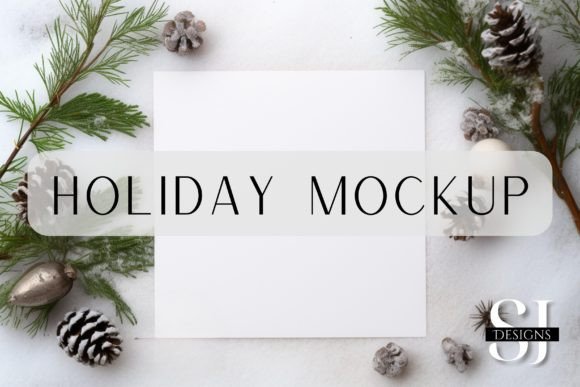 Whimsical Winter Invitation Mockup for Graphics and Invitations Amp