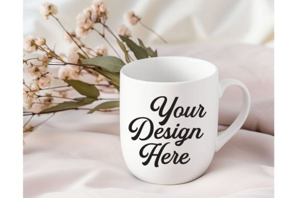 White Coffee Mug Mockup for Graphics and Mugs Amp
